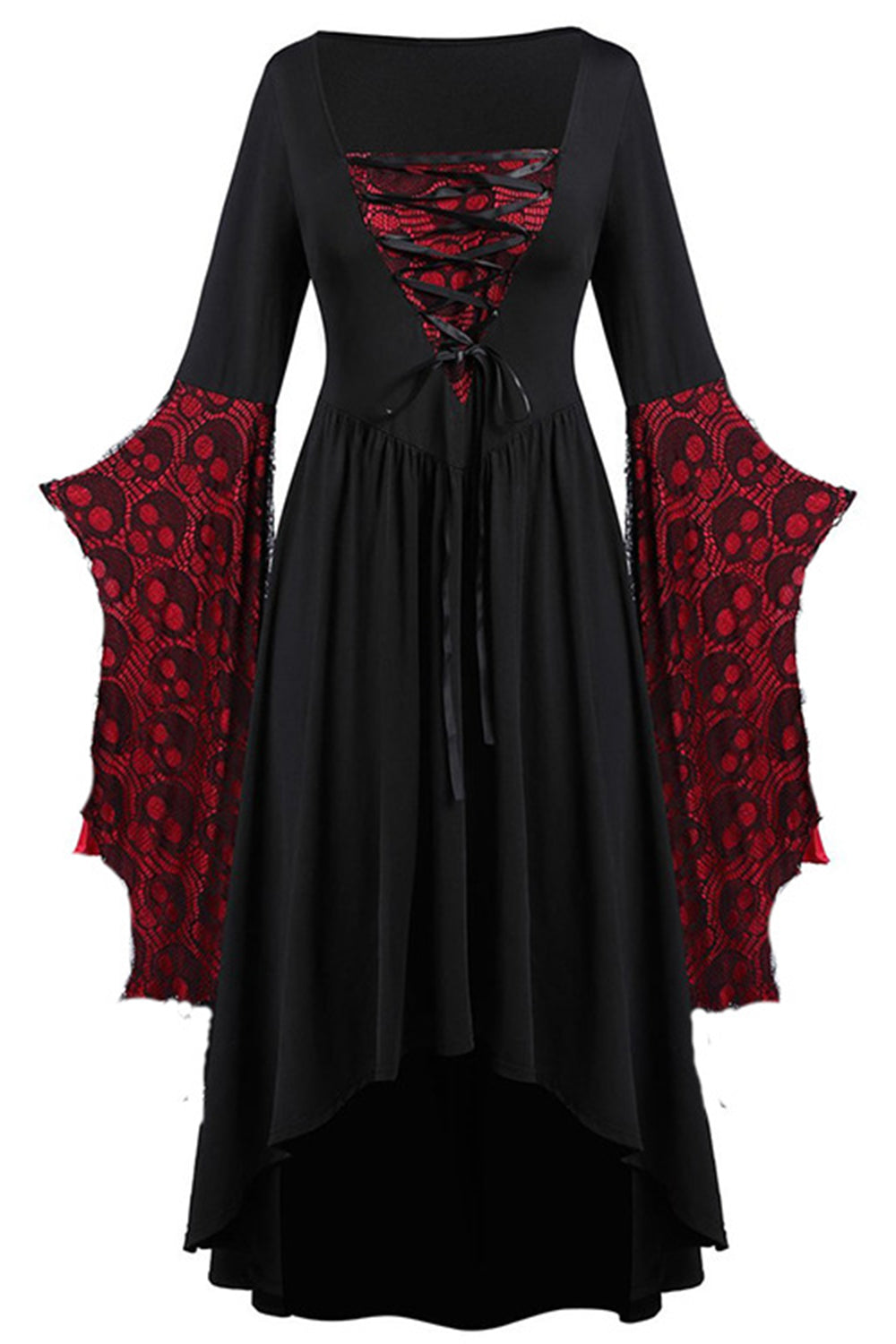 Czarna Sukienka Plus Size Vintage z Długim Rękawem