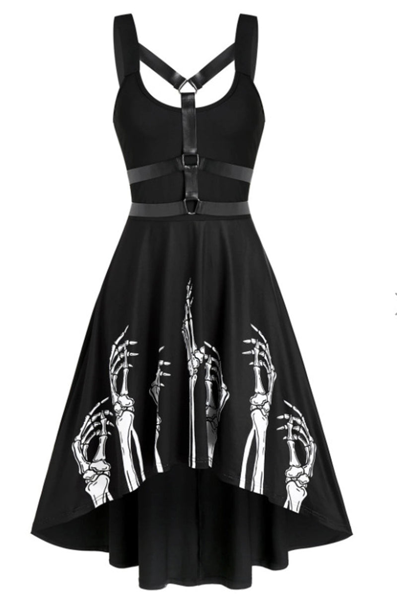 Załaduj obraz do przeglądarki galerii, Czarna Dekolt Okrągły Sukienka Vintage Pin Up Lata 50