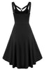 Załaduj obraz do przeglądarki galerii, Czarna Dekolt Okrągły Sukienka Vintage Pin Up Lata 50