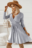 Sweter z długim rękawem Casual Dress z falbanami