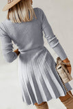 Sweter z długim rękawem Casual Dress z falbanami