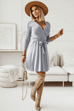 Sweter z długim rękawem Casual Dress z falbanami