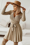 Sweter z długim rękawem Casual Dress z falbanami