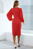 Bodycon Sukienka z długim rękawem Casual z marszczeniami
