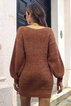 Coffee Mini Knitted Sweater Dress (Pasek nie jest wliczony w cenę)