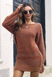 Coffee Mini Knitted Sweater Dress (Pasek nie jest wliczony w cenę)