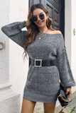 Coffee Mini Knitted Sweater Dress (Pasek nie jest wliczony w cenę)