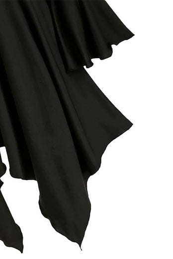 Czarna sukienka z długim rękawem Sznurowana sukienka na Halloween