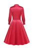 Załaduj obraz do przeglądarki galerii, Retro Style V Neck Vintage Sukienka z długim rękawem