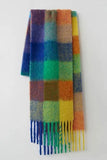 Żółty szalik w kratę Coffee Faux Cashmere Plaid
