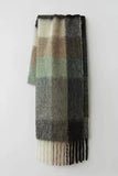 Żółty szalik w kratę Coffee Faux Cashmere Plaid