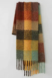 Żółty szalik w kratę Coffee Faux Cashmere Plaid