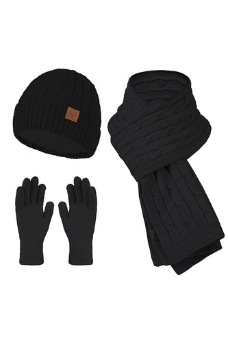 3-częściowe dzianinowe rękawiczki do szalika dla mężczyzn