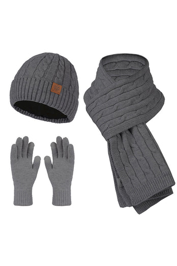 3-częściowe dzianinowe rękawiczki do szalika dla mężczyzn