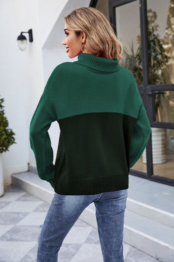 Damski sweter z golfem luźny sweter