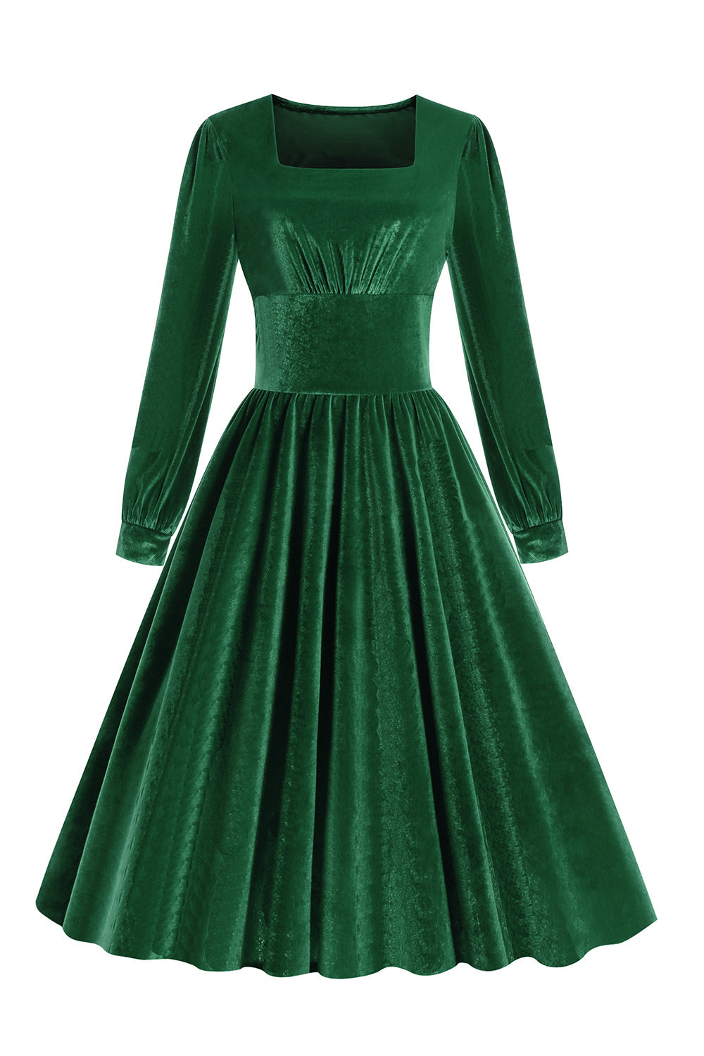 Red Velvet Midi A-line Vintage Sukienka