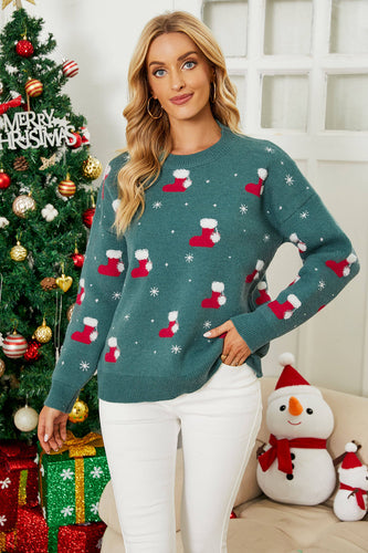 Sweter Crew Neck Snowflake Christmas Sweater