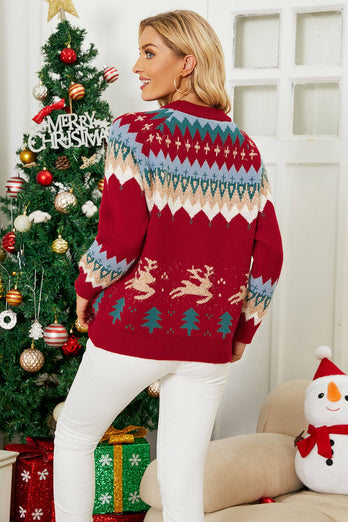 Bluza ze Wzorem Fawn Jacquard Pullover Christmas Tree