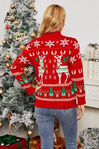 Bluza Świąteczna z Długim Rękawem Fawn Jacquard Christmas