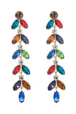 Kolorowe Kolczyki Z Liści Rhinestone