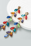 Kolorowe Kolczyki Z Liści Rhinestone