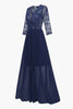 Załaduj obraz do przeglądarki galerii, Burgundia Koronkowe Sukienki Na Wesele Dla Mamy Z Dekolt V Z Aplikacjami
