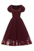 Załaduj obraz do przeglądarki galerii, Burgundia Koronkowa Sukienki Na Wesele z Koralikami