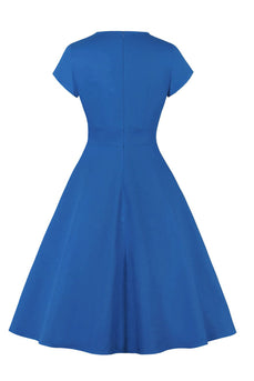 Niebieska Sukienka Z Dziurką Od Klucza Z Lat 50