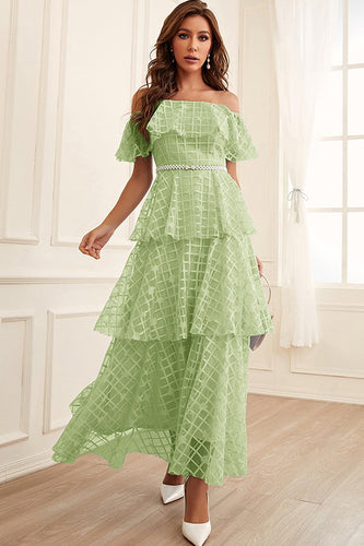 Zielona Sukienki Na Studniówke Z Odkrytymi Ramionami