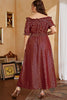 Załaduj obraz do przeglądarki galerii, Czerwona Plus Size Sukienki W Groszki z Odkrytymi Ramionami