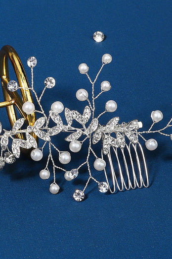 Ręcznie robione perły Rhinestone Akcesoria do włosów ślubnych