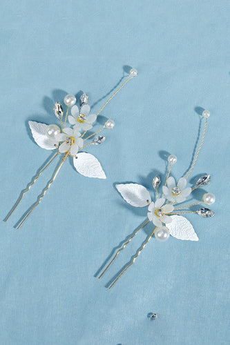 Ręcznie robione cyrkonie Pearl Flower Akcesoria do włosów ślubnych