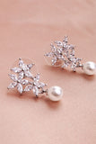 Kolczyki Flower Pearl Rhinestone