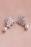 Kolczyki Flower Pearl Rhinestone