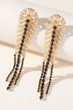 Alloy Rhinestones Vintage Boho Leaf Tassel Kolczyki