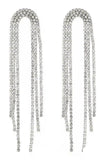 Kolczyki Silver Tassel Rhinestones