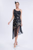 Załaduj obraz do przeglądarki galerii, Czarna koralik Roaring 20s Gatsby Fringed Flapper Dress