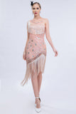 Czarna koralik Roaring 20s Gatsby Fringed Flapper Dress