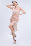 Czarna koralik Roaring 20s Gatsby Fringed Flapper Dress