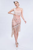 Czarna koralik Roaring 20s Gatsby Fringed Flapper Dress