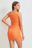 Załaduj obraz do przeglądarki galerii, Na jedno ramię pomarańczowa sukienka Bodycon Homecoming