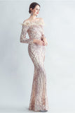 Sparkly Off The Shoulder Cekiny Złota sukienka na studniówkę z piórami