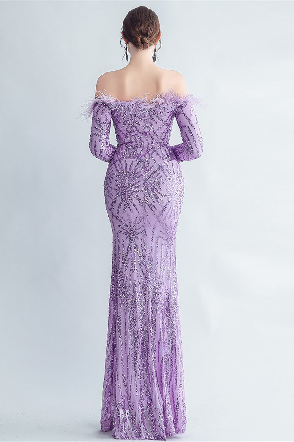 Sparkly Off The Shoulder Cekiny Złota sukienka na studniówkę z piórami
