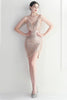 Załaduj obraz do przeglądarki galerii, Spaghetti Straps Ciemnozielona sukienka koktajlowa z frezowaniem