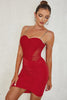 Załaduj obraz do przeglądarki galerii, Czerwone paski spaghetti Krótka sukienka Homecoming
