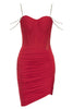 Załaduj obraz do przeglądarki galerii, Czerwone paski spaghetti Krótka sukienka Homecoming