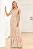 Załaduj obraz do przeglądarki galerii, Champange Sparkly Prom Sukienka bez rękawów