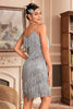 Załaduj obraz do przeglądarki galerii, Królewska Niebieska Cienkich Ramiączkach Sukienka Lata 20 Wielki Gatsby Z Frędzlami