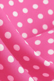 Polka Dots Różowy Piotruś Pan Vintage Sukienka z koronką