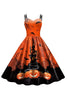 Załaduj obraz do przeglądarki galerii, Haft Nietoperza Halloween Czarna Sukienka Vintage